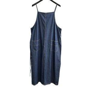 Vintage True Blue Denim Jumper Dress Size 24W‎ Overall Modest Teacher Cottage